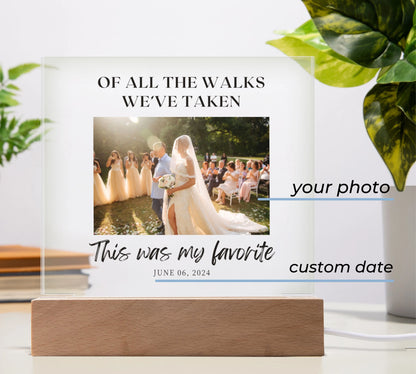 Father Of The Bride Thank You Gift | Custom Acrylic Frame Photo Upload