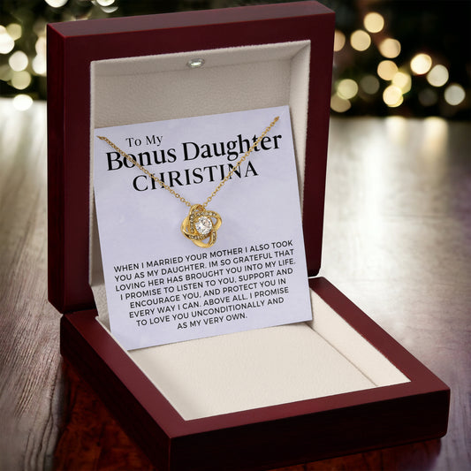 Customized Stepdaughter Wedding Gift | Promise Necklace P-0551L