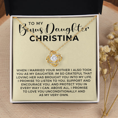 Customized Stepdaughter Wedding Gift | Promise Necklace P-0551L