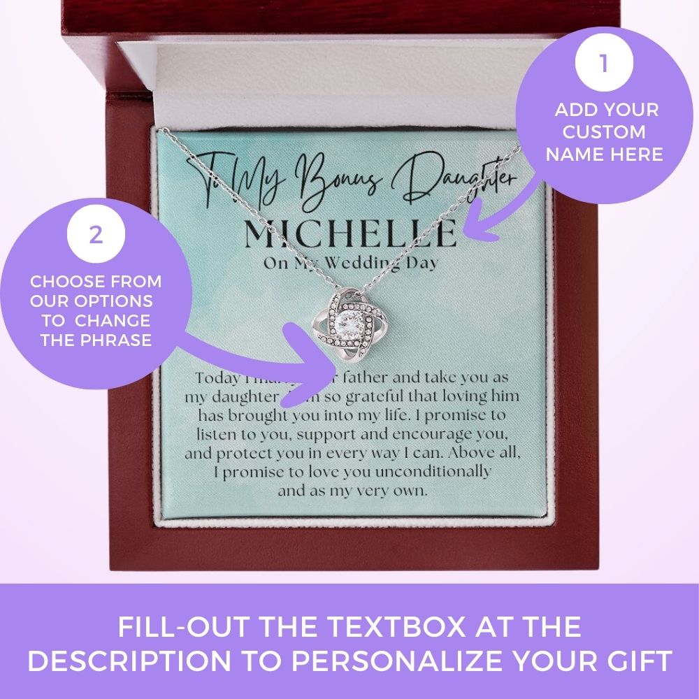 Personalized Stepdaughter Wedding Gift | Promise Necklace P-0551LT11