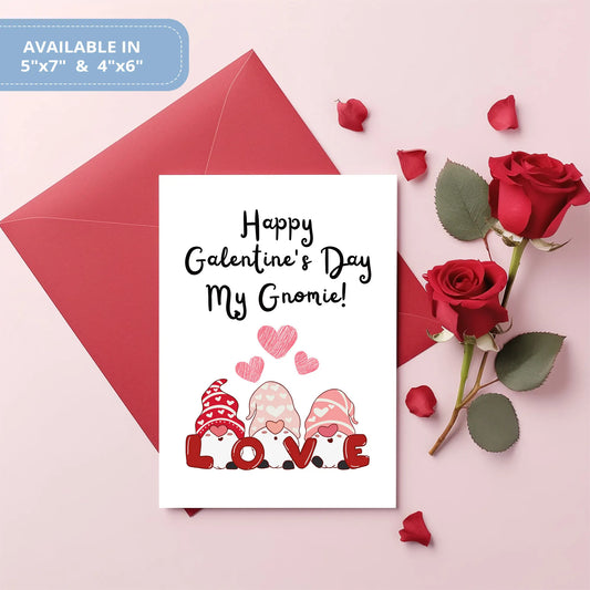 Valentines Card Printable Digital Download  | Happy Galentine's Day My Gnomie 31