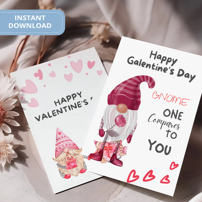 Valentines Card Printable Digital Download  | Gnome One Compare To You 34