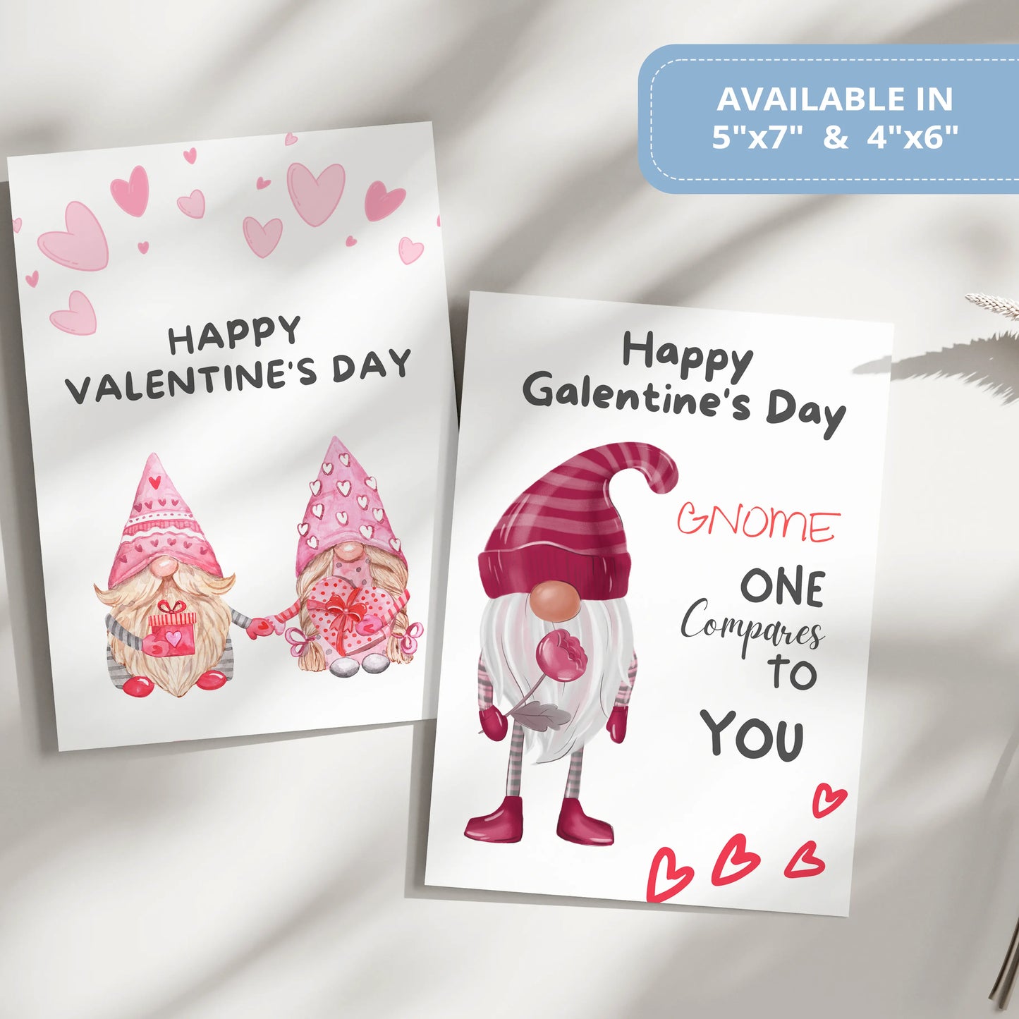 Valentines Card Printable Digital Download  | Gnome One Compare To You 34
