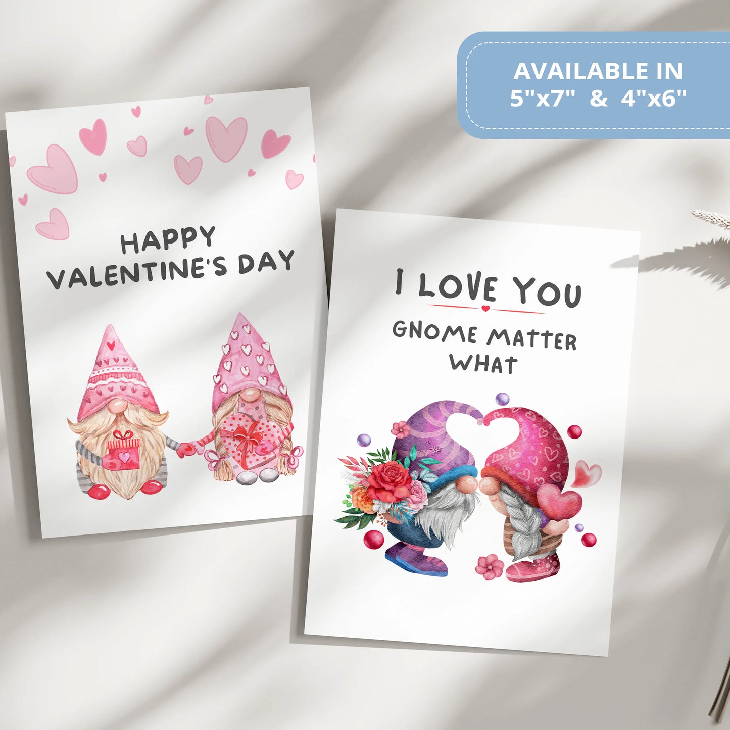 Valentines Card Printable Digital Download  | I Love You Gnome Matter What 36