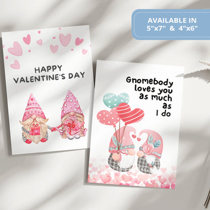 Valentines Card Printable Digital Download  | Gnomebody Loves You As Much As I Do 41
