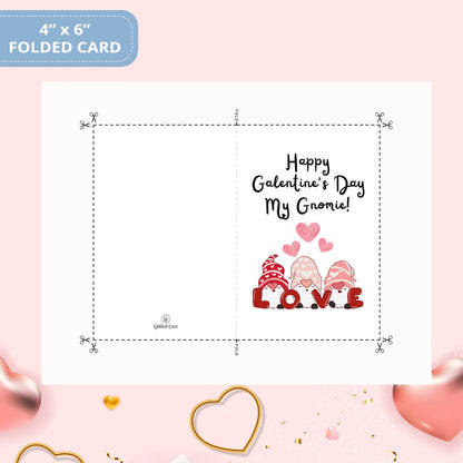 Valentines Card Printable Digital Download  | Happy Galentine's Day My Gnomie 31