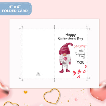 Valentines Card Printable Digital Download  | Gnome One Compare To You 34