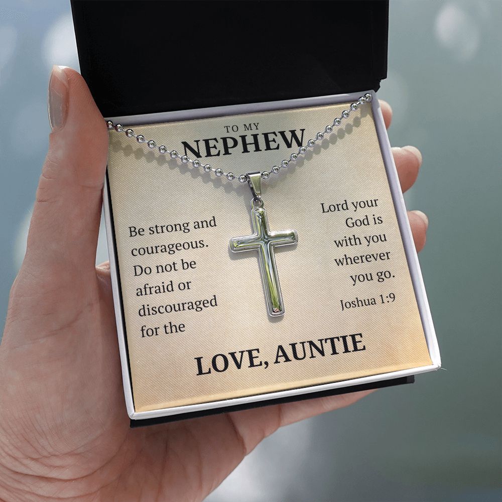 Christian Gift For Him | Be Strong Cross Necklace 0806CN