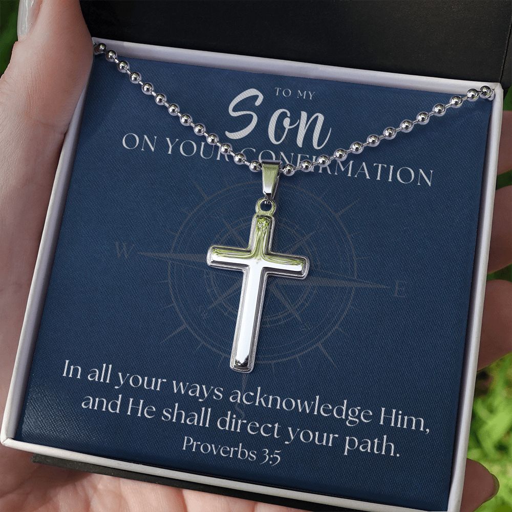 Confirmation Gift For Boy | Your Path Cross Necklace 0799CN