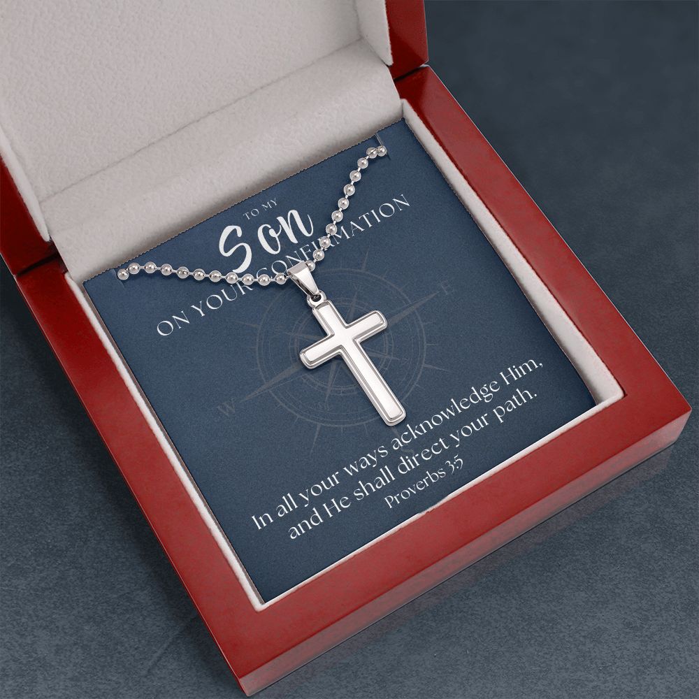 Confirmation Gift For Boy | Your Path Cross Necklace 0799CN
