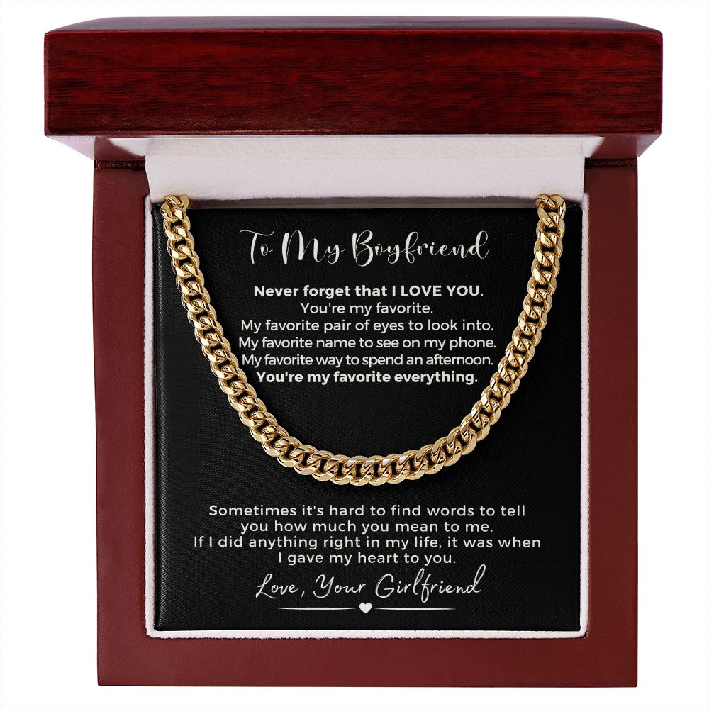 Gift For Boyfriend | My Heart Cuban Link Necklace 0775T1C