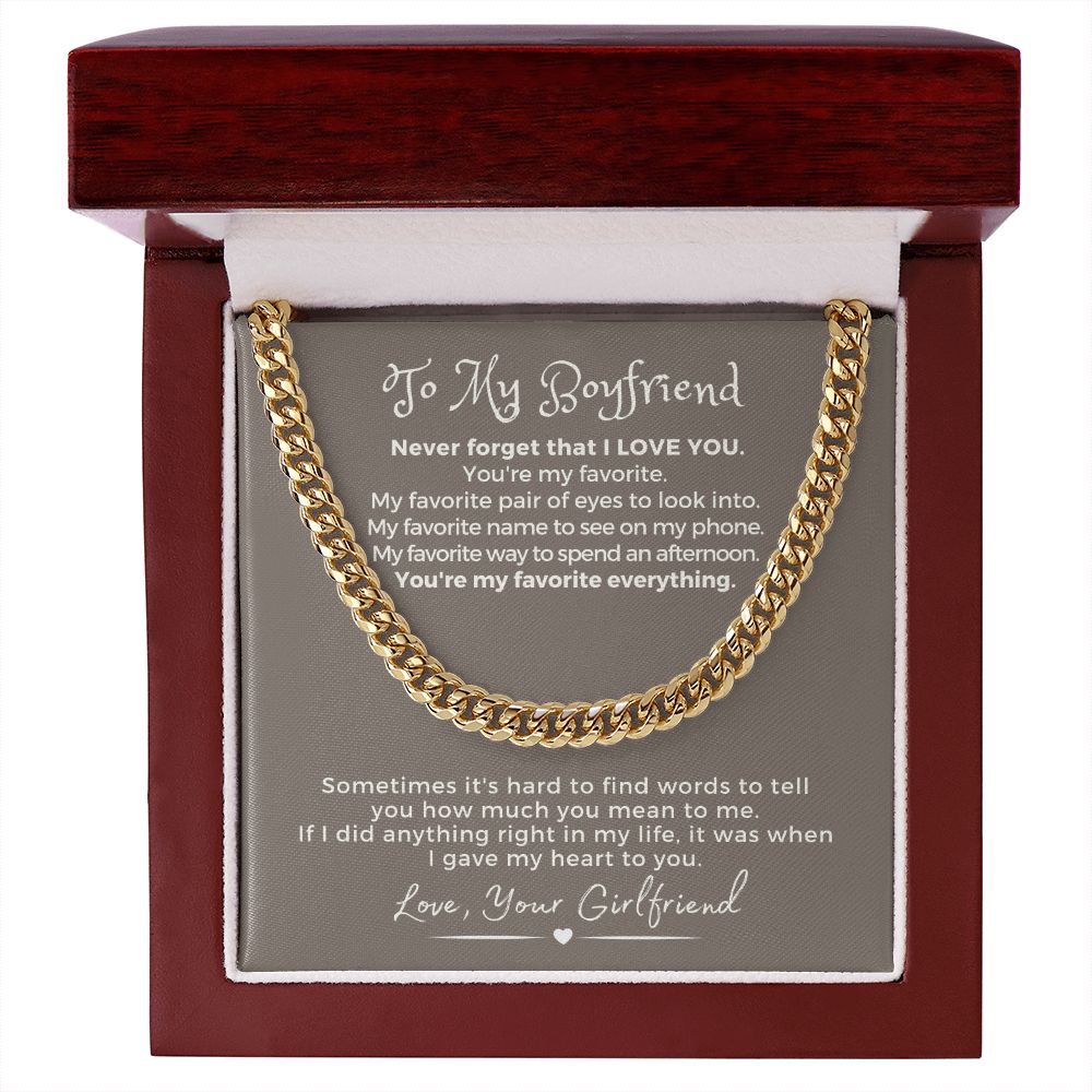 Gift For Boyfriend | My Heart Cuban Link Necklace 0775T4C