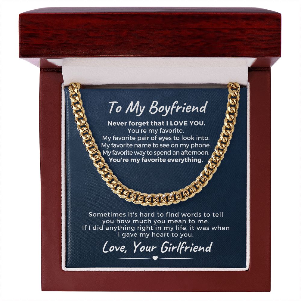 Gift For Boyfriend | My Heart Cuban Link Necklace 0775T11C