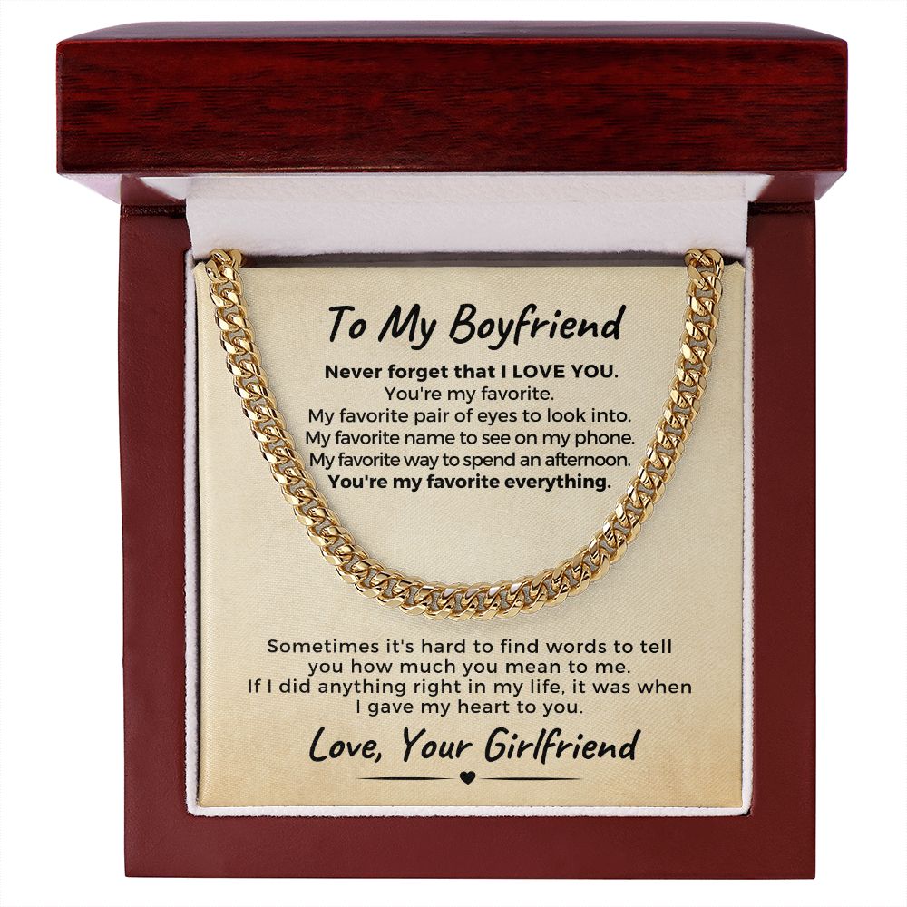 Gift For Boyfriend | My Heart Cuban Link Necklace 0775T10C