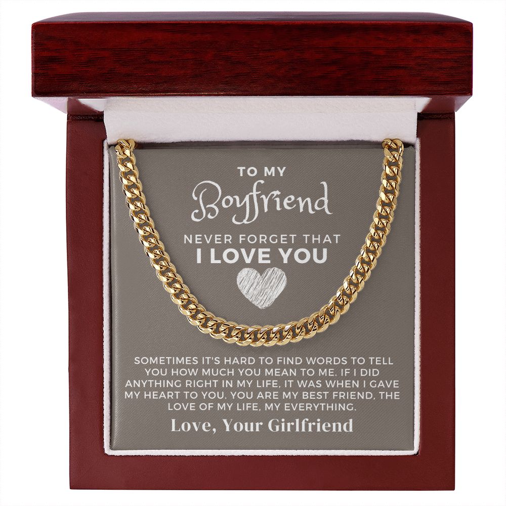 Gift For Boyfriend | Love Of My Life Cuban Link Chain 0770T4C