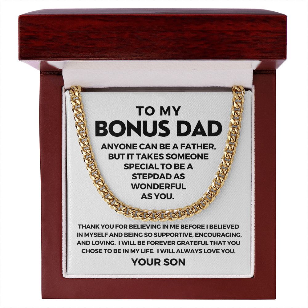Gift For Bonus Dad From Son | Chose To Be Cuban Link Chain 0336T1