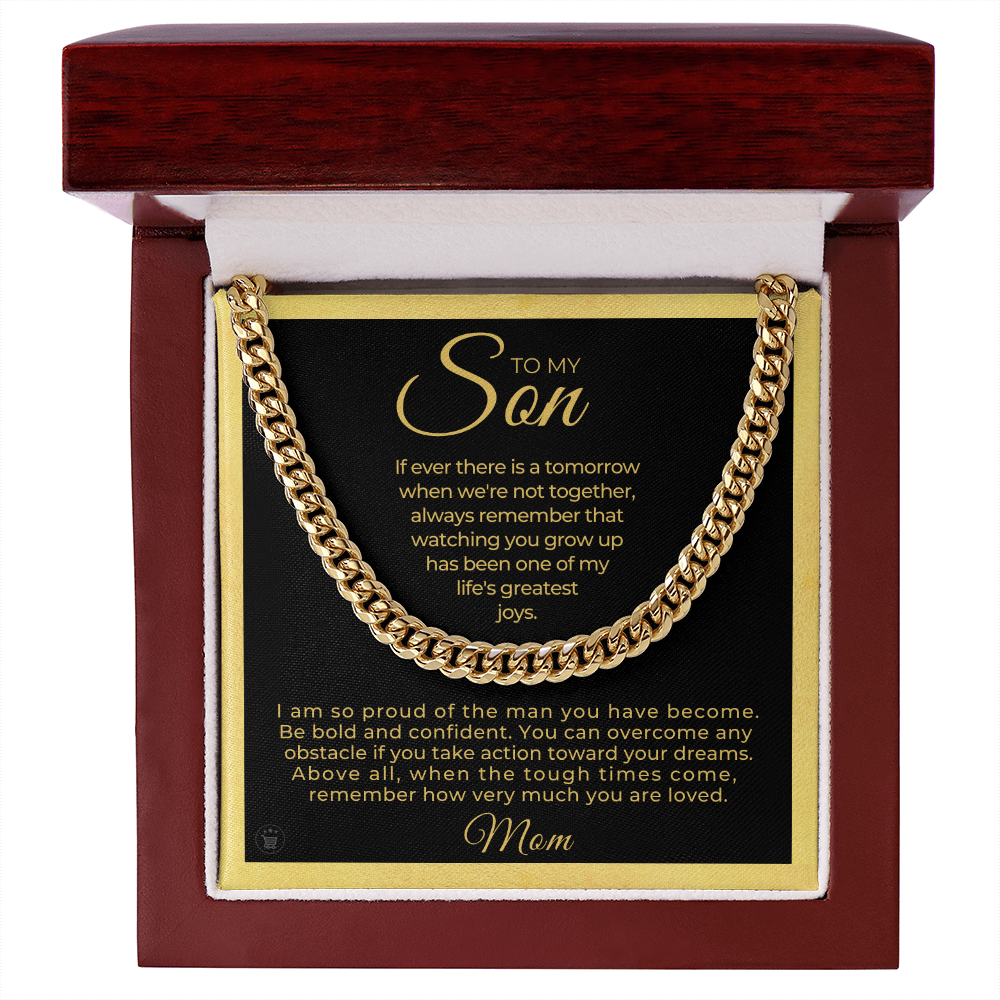 Gift for Adult Son From Mom | So Proud Cuban Link Chain 0594T12