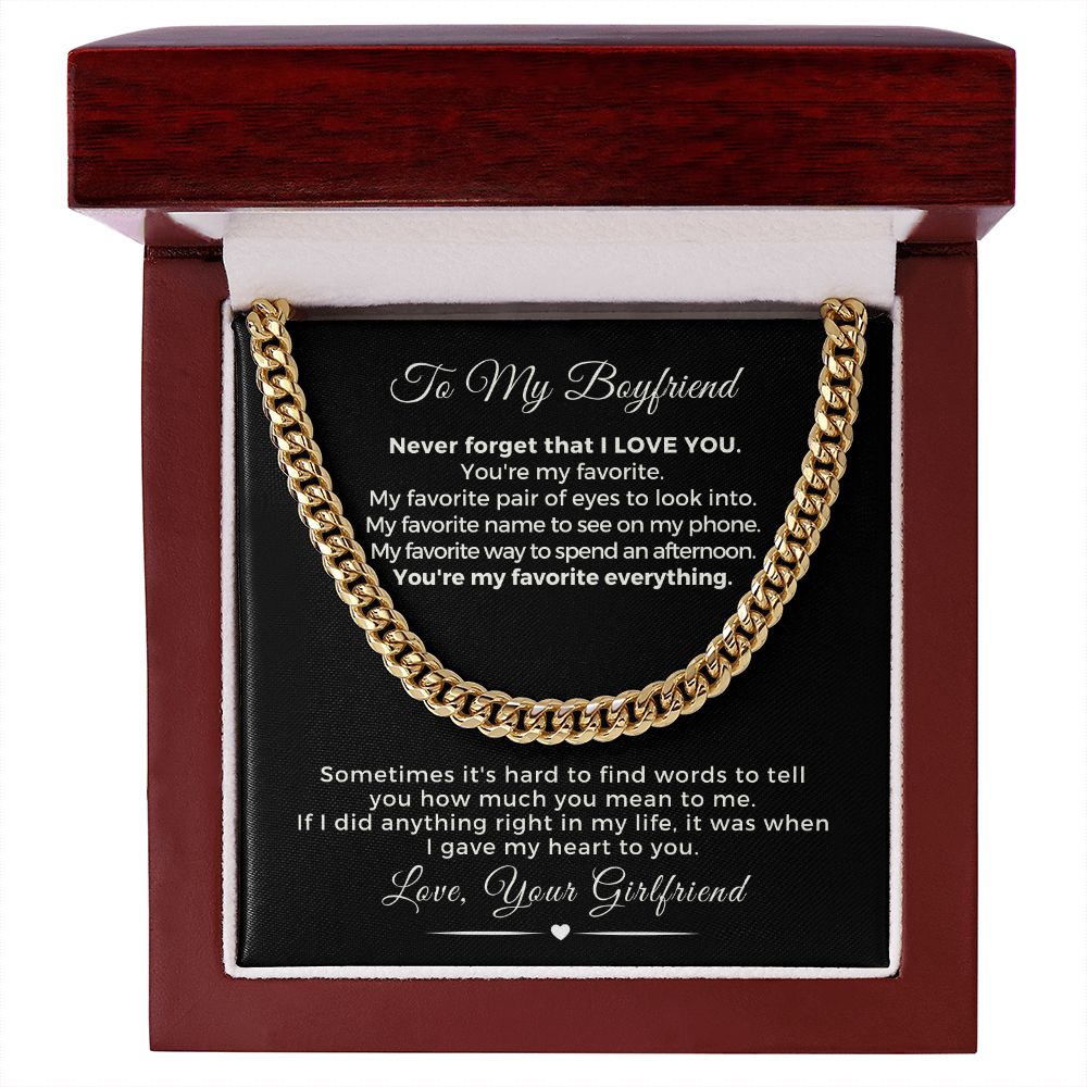 Gift For Boyfriend | My Heart Cuban Link Necklace 0775T3C