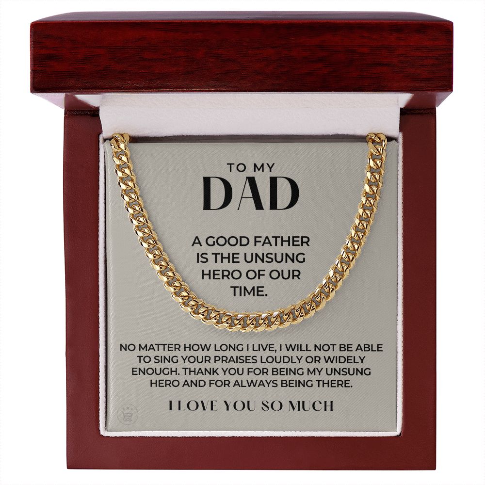 Gift For Dad | My Hero Cuban Link Chain 0663T3