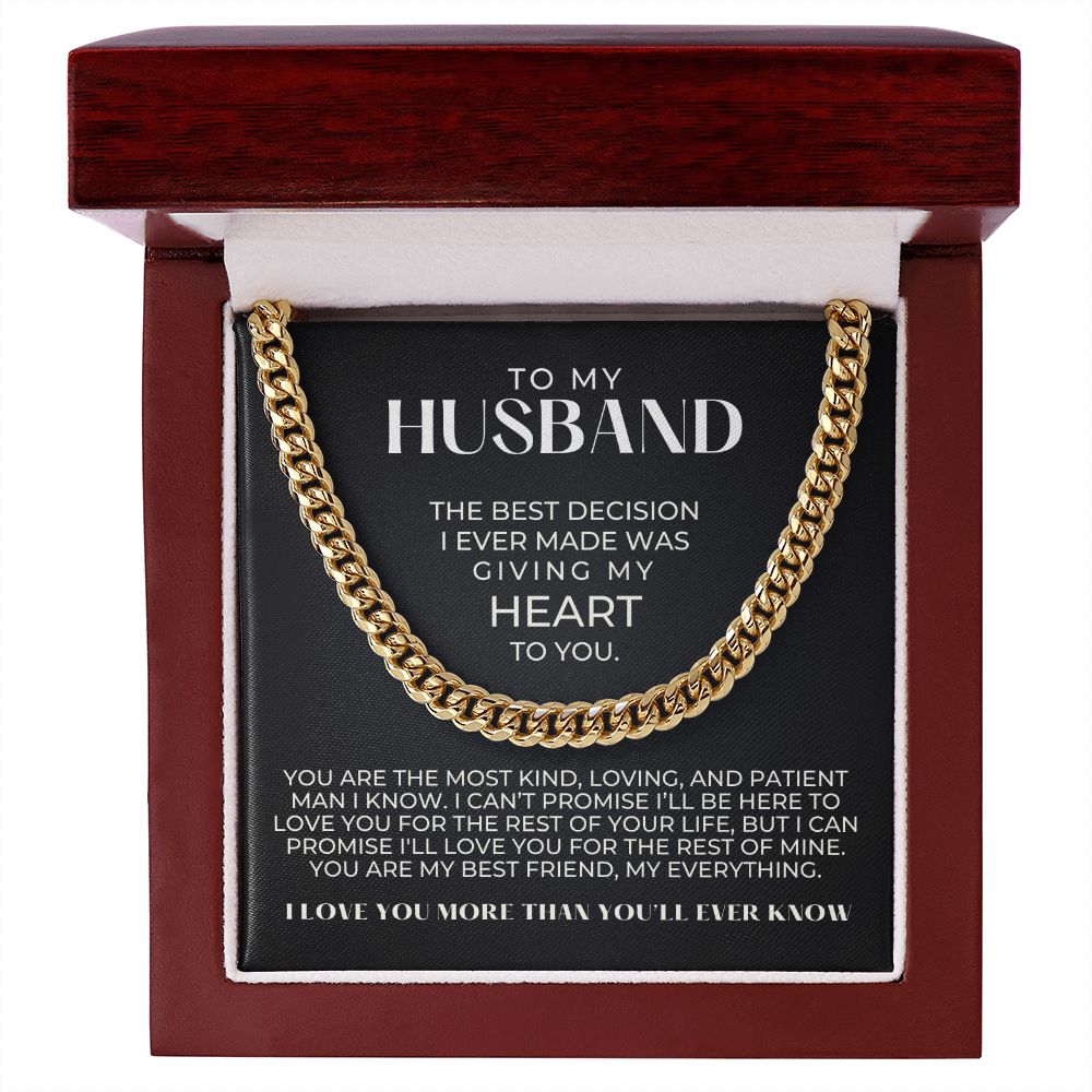 Gift For Husband | Promise Cuban Link Chain 0692T4
