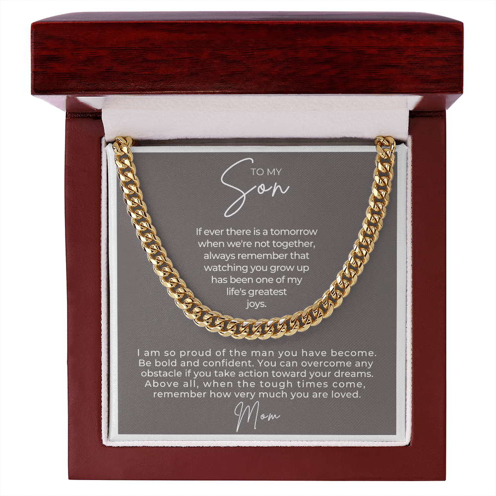 Gift for Adult Son From Mom | So Proud Cuban Link Chain 0594T13