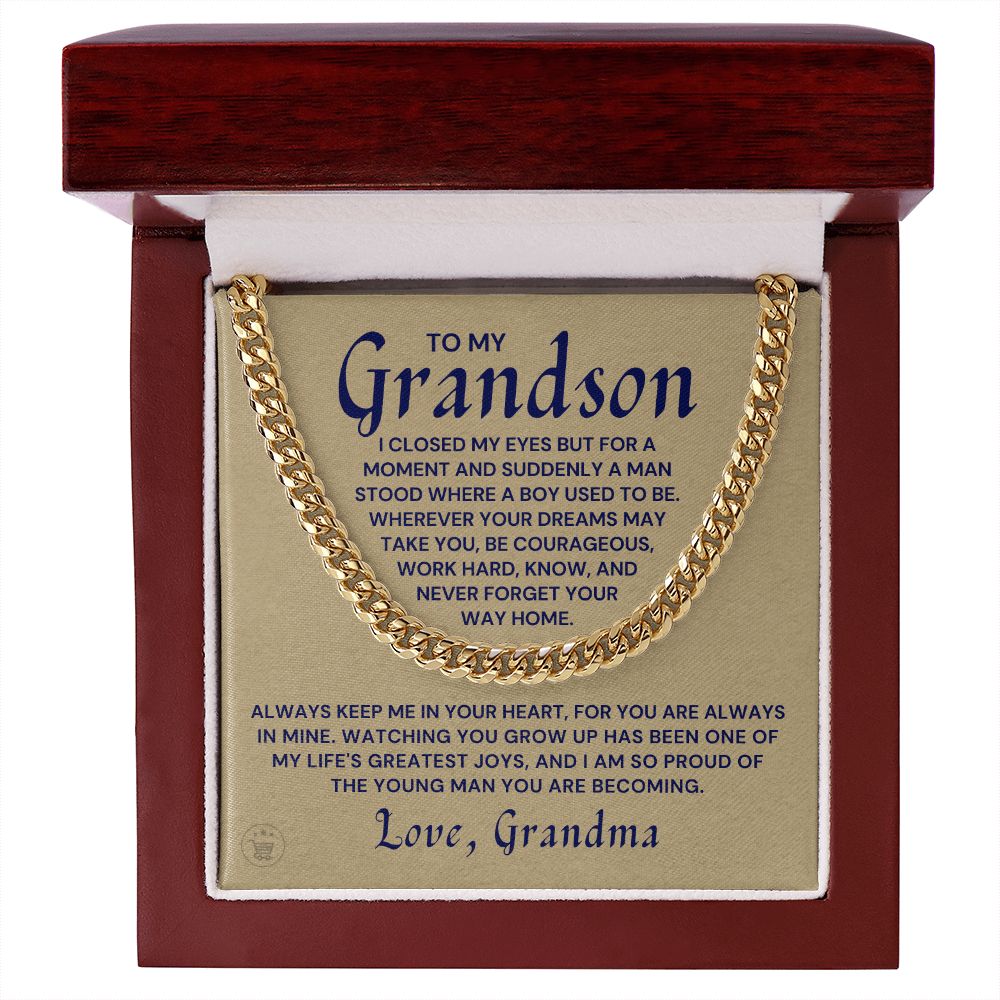 Grandson Gift from Grandma | Your Way Home Cuban Link Chain 0613T9