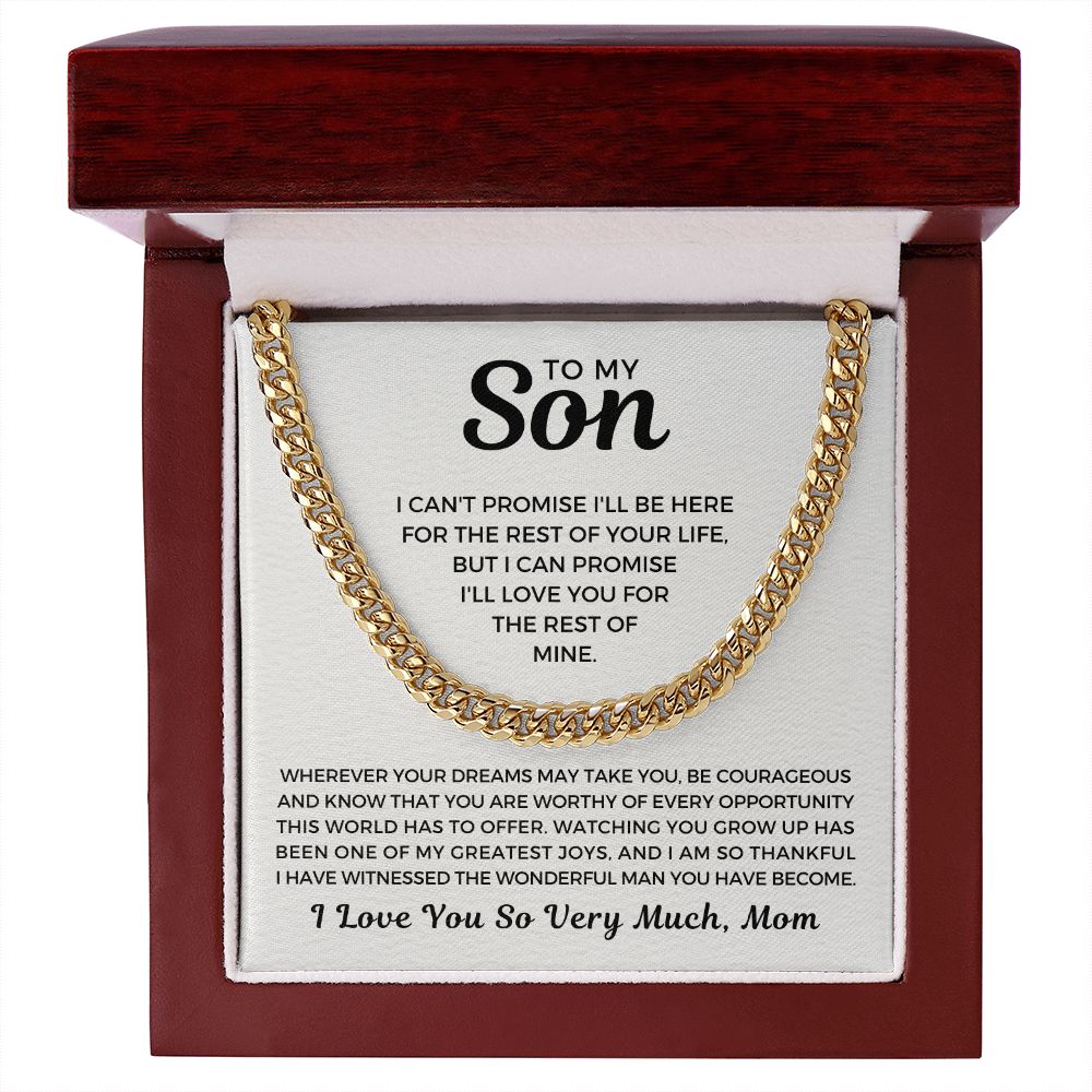 Gift for Adult Son From Mom | Greatest Joys Cuban Link Chain 0595T19