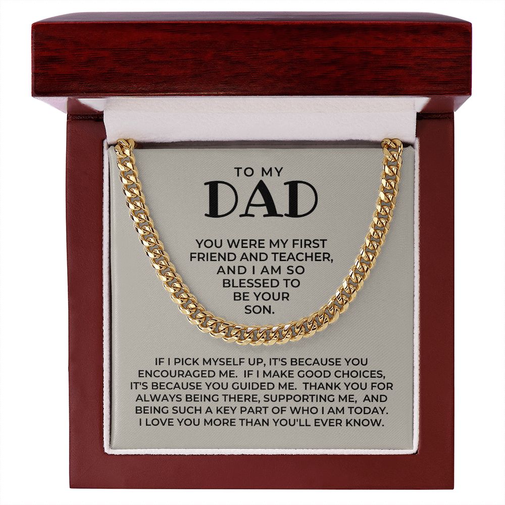 Gift For Dad From Son | Because Of You Cuban Link Chain 0330T4