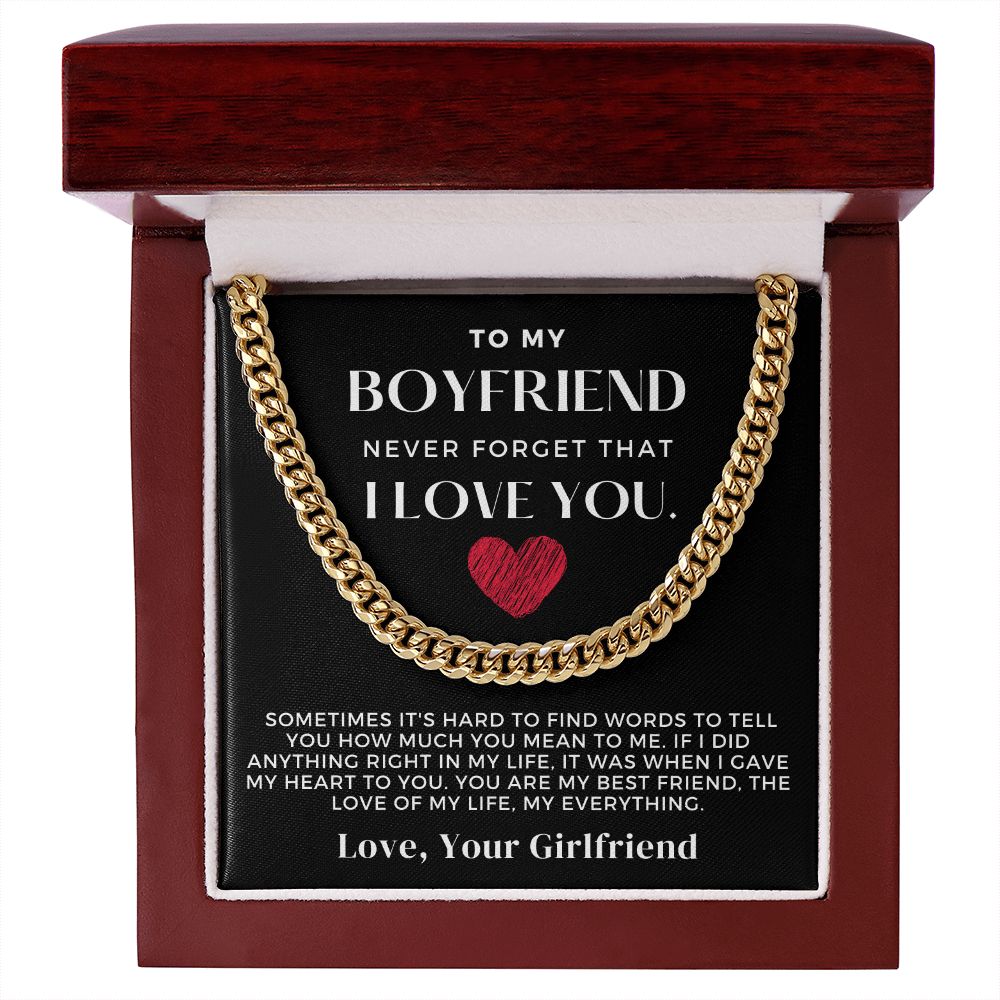 Gift For Boyfriend | Love Of My Life Cuban Link Chain 0770T5C