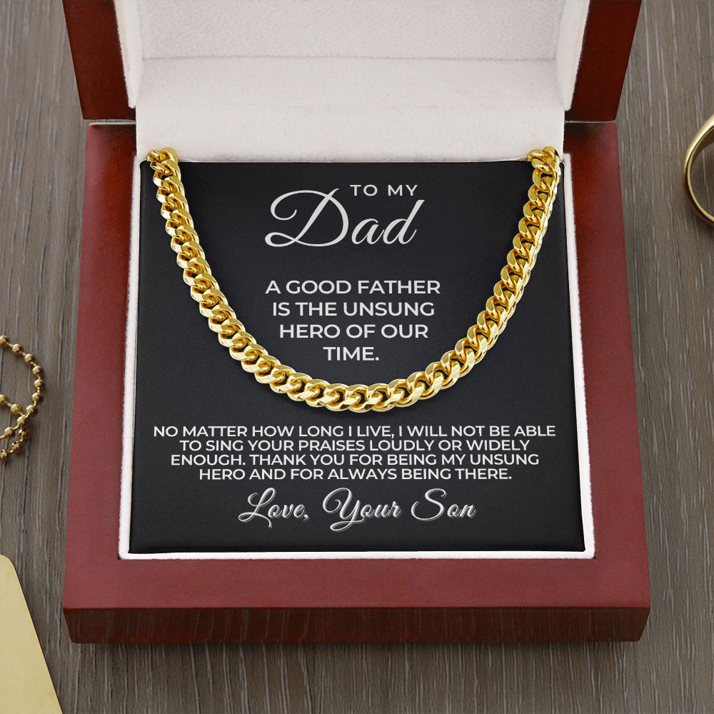Gift For Dad | My Hero Cuban Link Chain 0663T4