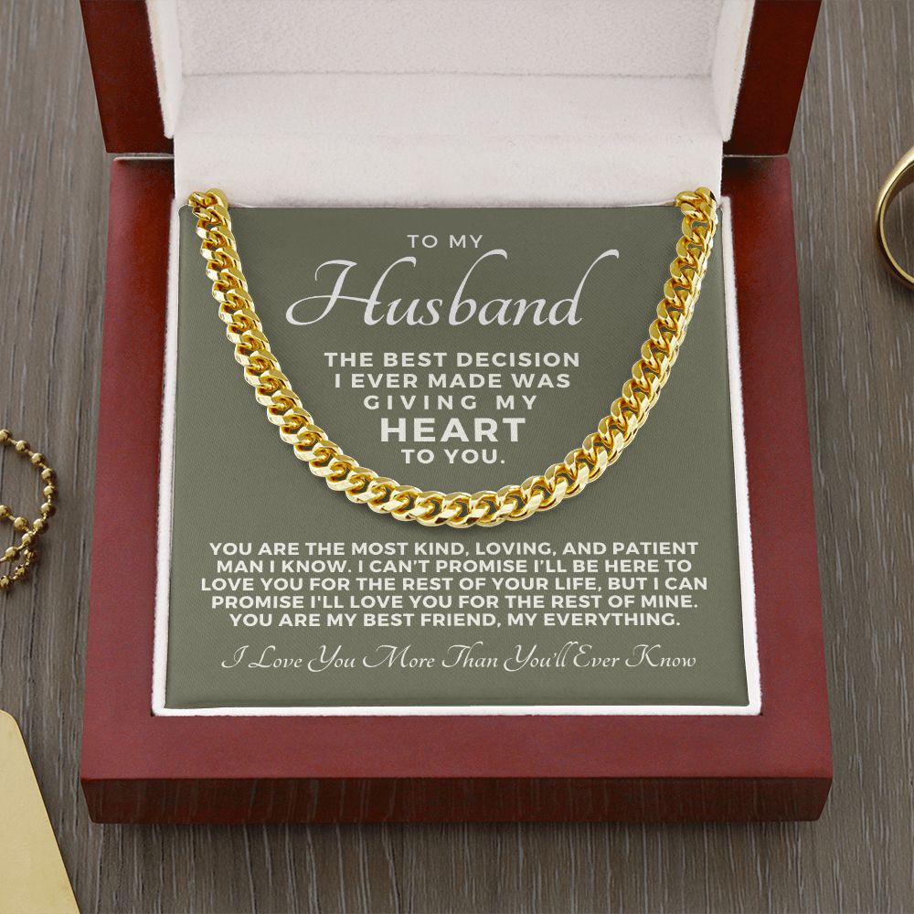 Gift For Husband | Promise Cuban Link Chain 0692T8