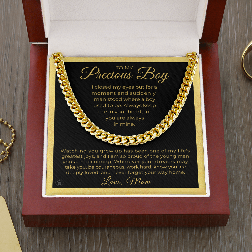 Gift for Adult Son From Mom | Your Way Home Cuban Link Chain 0597T12