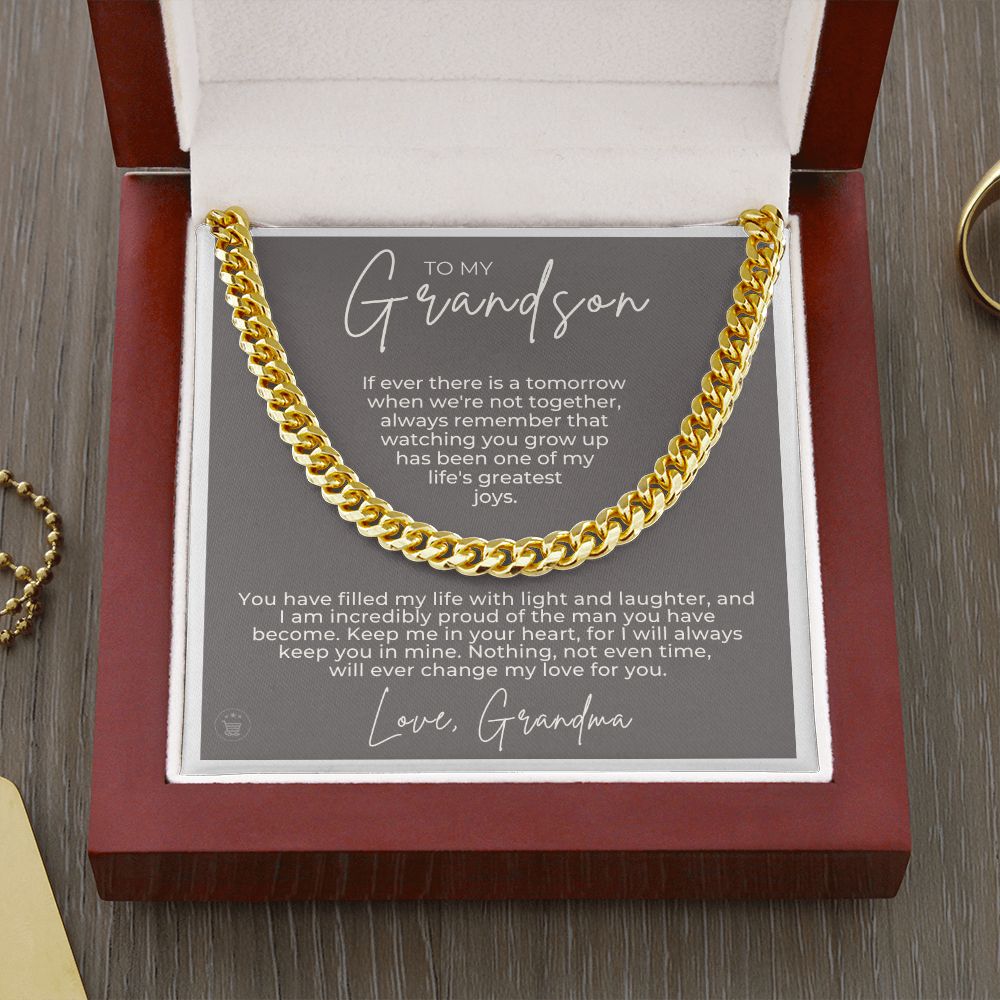 Grandson Gift from Grandma | In Your Heart Cuban Link Chain 0617T12