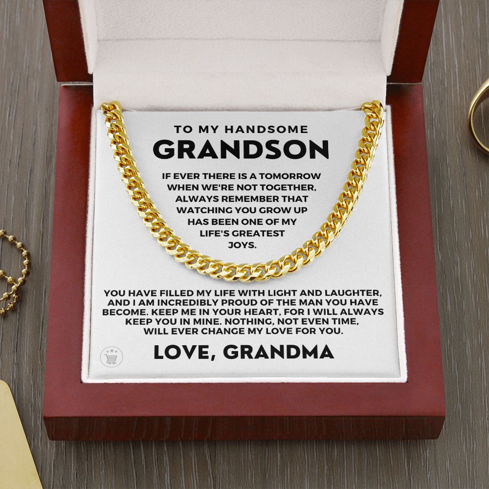Grandson Gift from Grandma | In Your Heart Cuban Link Chain 0617T2