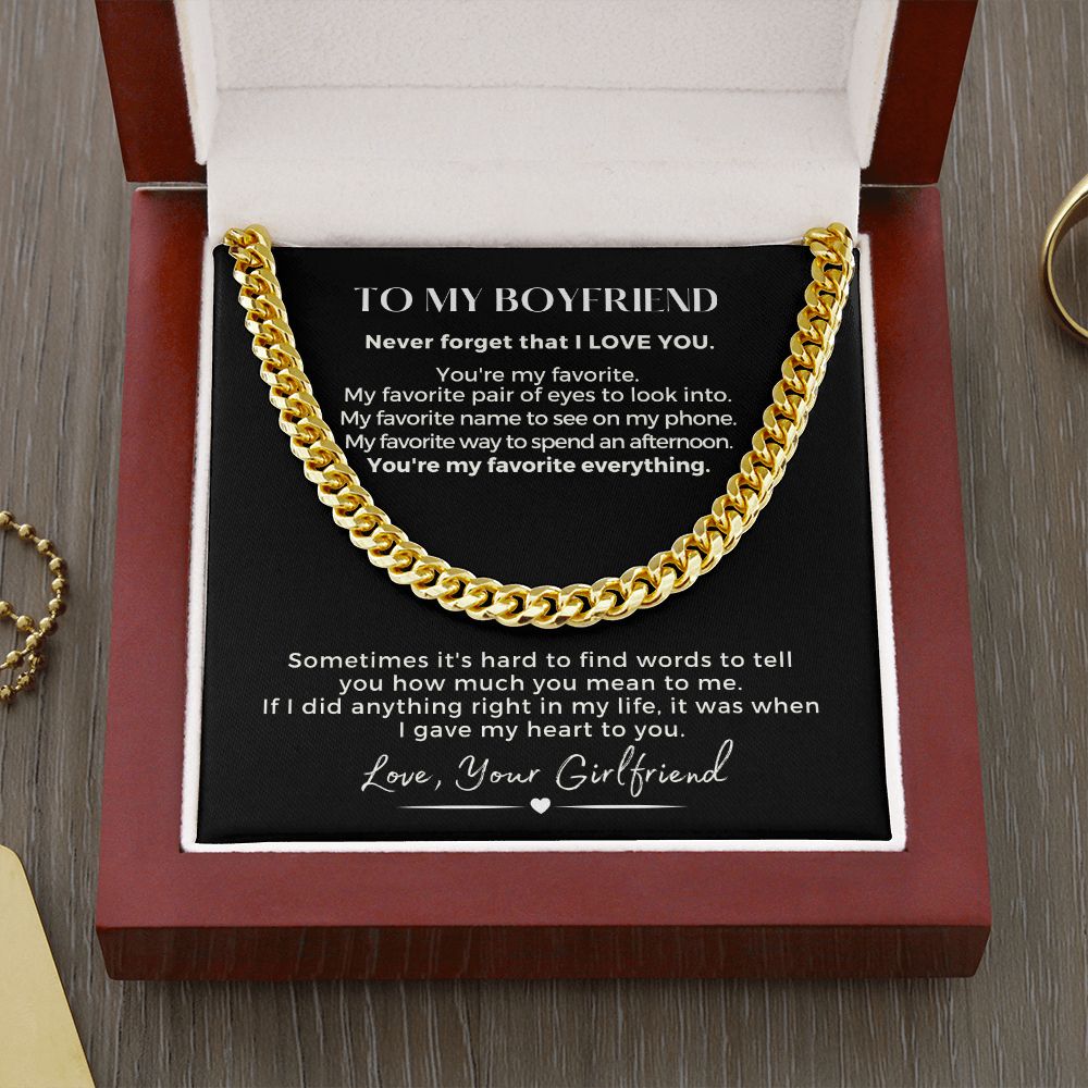 Gift For Boyfriend | My Heart Cuban Link Necklace 0775T5C