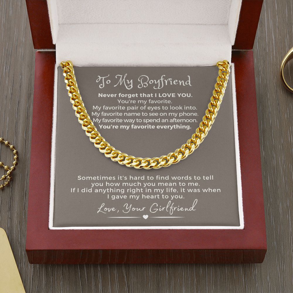 Gift For Boyfriend | My Heart Cuban Link Necklace 0775T4C