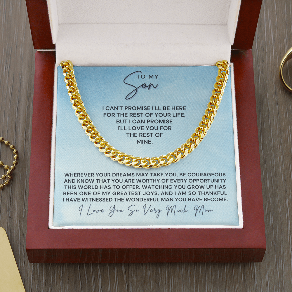 Gift for Adult Son From Mom | Greatest Joys Cuban Link Chain 0595T10