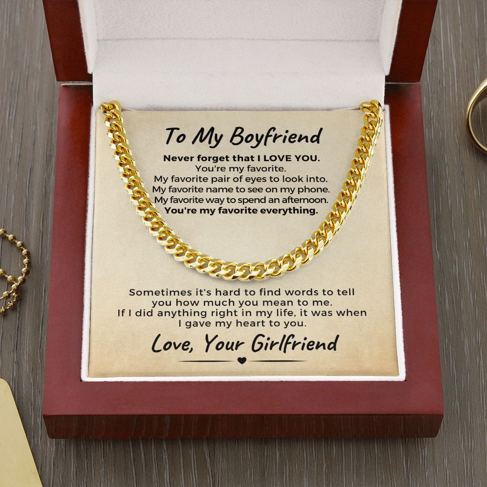 Gift For Boyfriend | My Heart Cuban Link Necklace 0775T10C