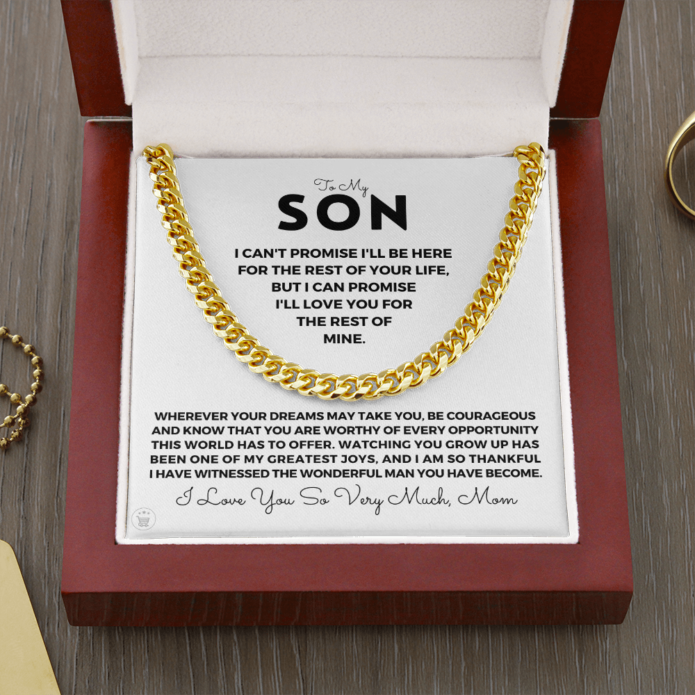 Gift for Adult Son From Mom | Greatest Joys Cuban Link Chain 0595T3