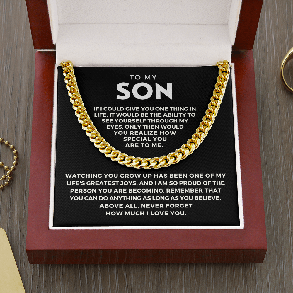 Gift for Adult Son From Mom | Special Cuban Link Chain 0593T5
