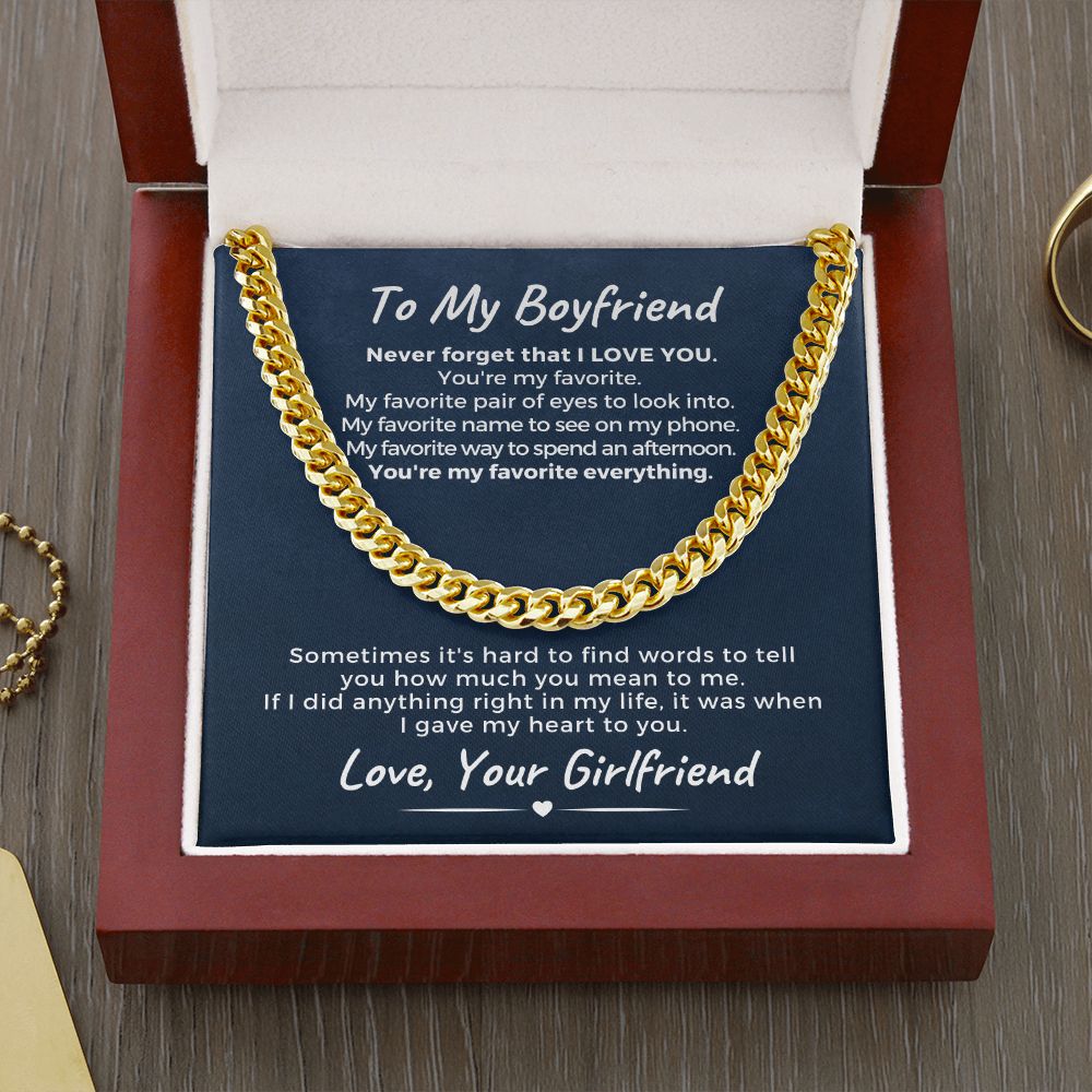 Gift For Boyfriend | My Heart Cuban Link Necklace 0775T11C