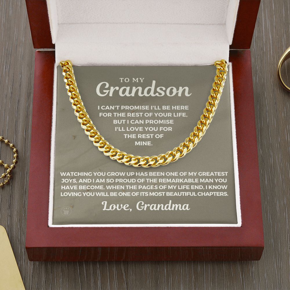 Grandson Gift from Grandma | Greatest Joys Cuban Link Chain 0616T15