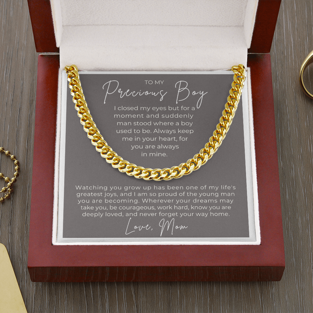 Gift for Adult Son From Mom | Your Way Home Cuban Link Chain 0597T13
