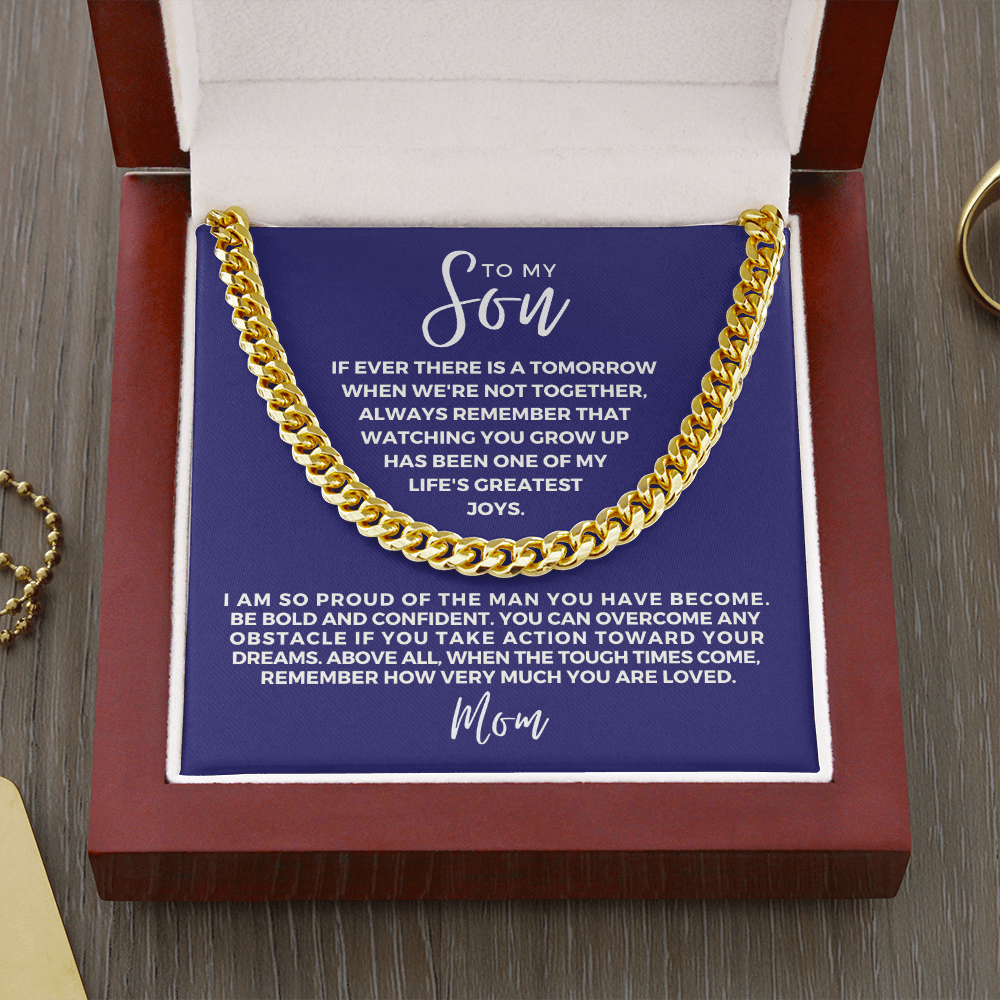 Gift for Adult Son From Mom | So Proud Cuban Link Chain 0594T6