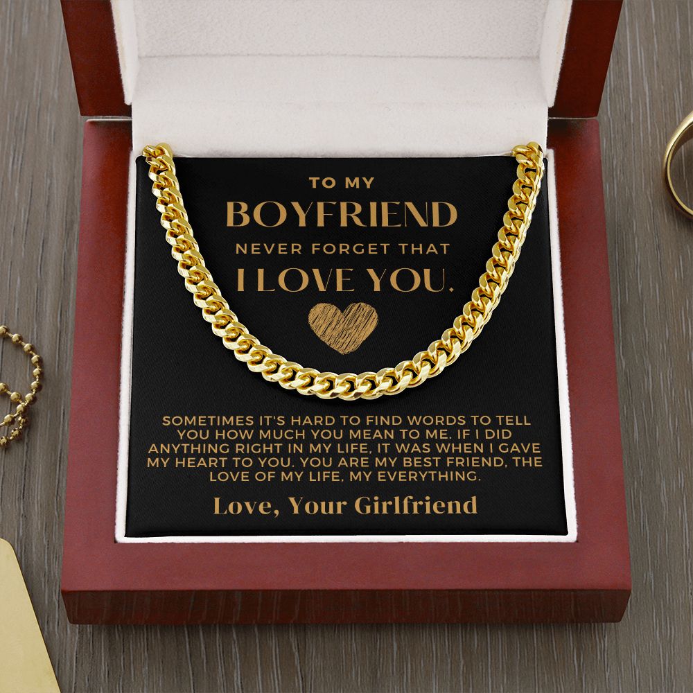Gift For Boyfriend | Love Of My Life Cuban Link Chain 0770T6C