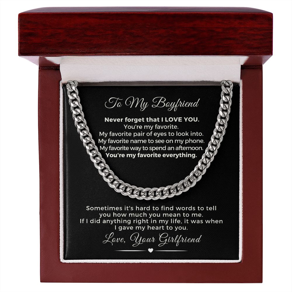 Gift For Boyfriend | My Heart Cuban Link Necklace 0775T3C