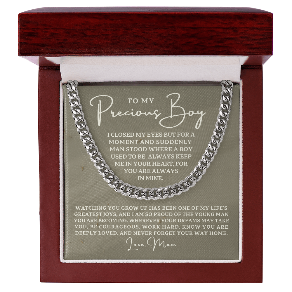 Gift for Adult Son From Mom | Your Way Home Cuban Link Chain 0597T11