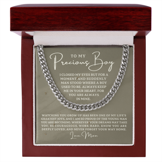 Gift for Adult Son From Mom | Your Way Home Cuban Link Chain 0597T11
