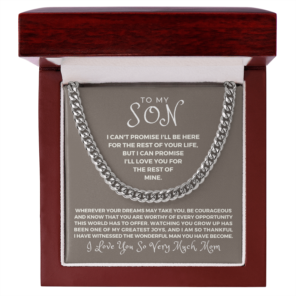 Gift for Adult Son From Mom | Greatest Joys Cuban Link Chain 0595T7