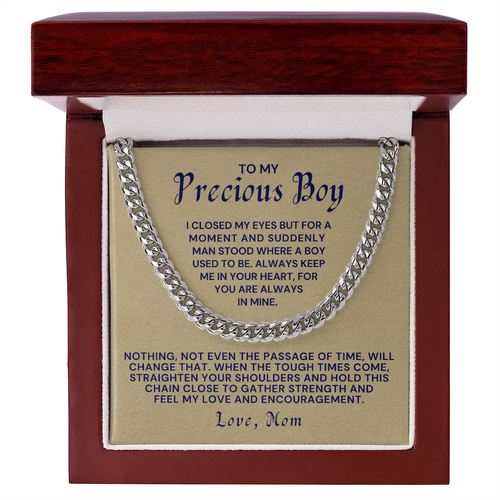 Gift for Adult Son From Mom | In Your Heart Cuban Link Chain 0596T9